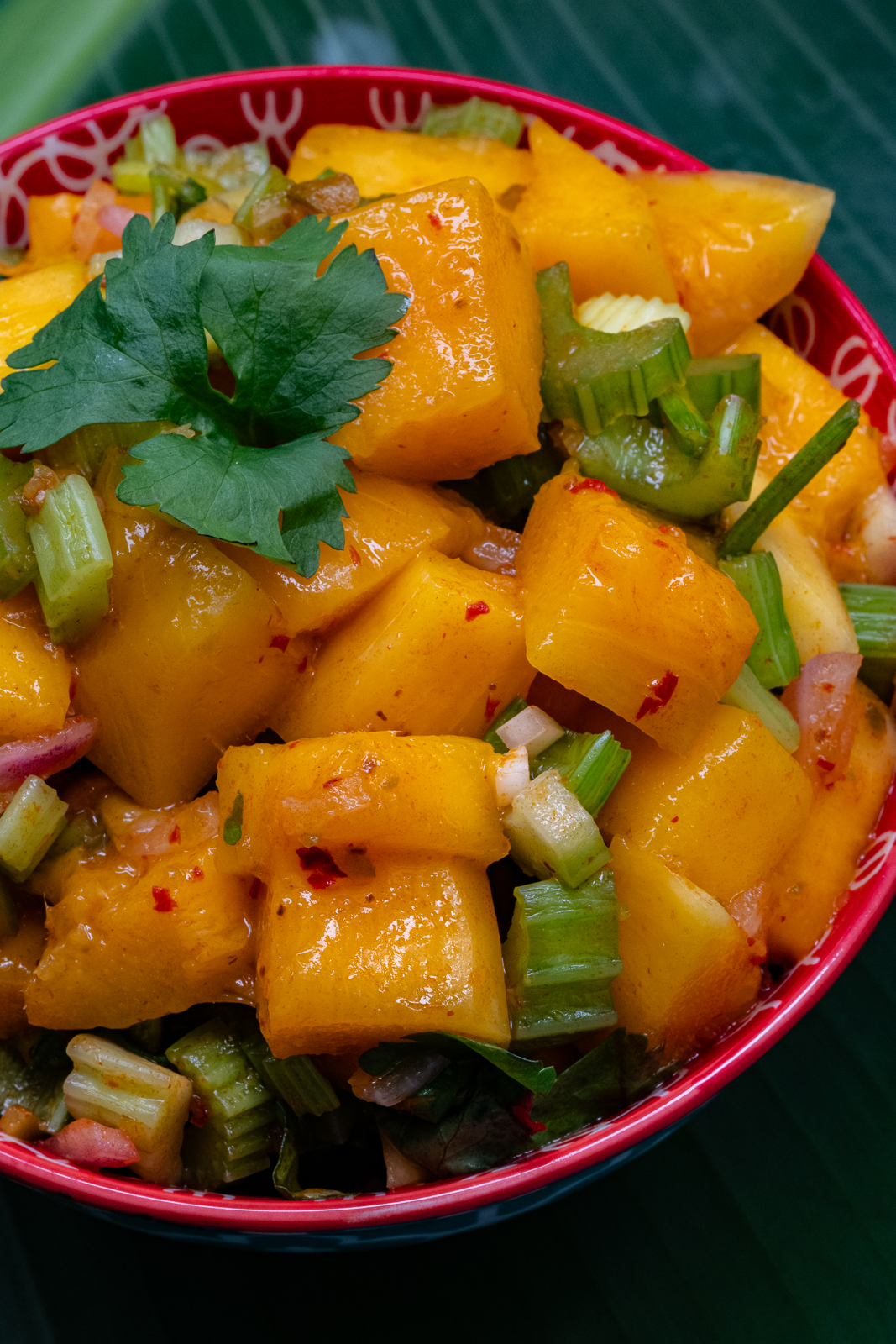 Bowl of mango salsa